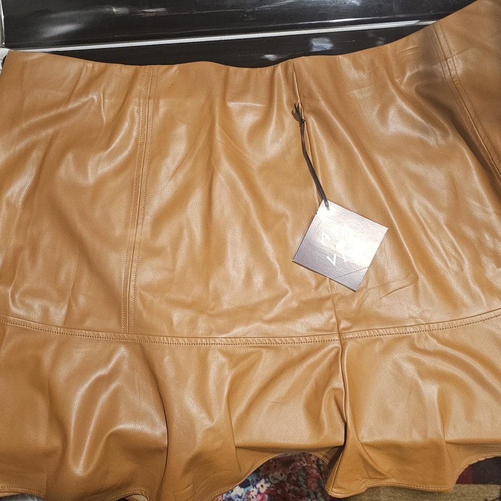 Camel color 100% Polyester Skirt